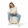 Round Pouf Upholstered in Bouclé Fabric - Gereth image 7