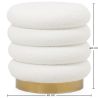 Round Pouf Upholstered in Bouclé Fabric - Gereth image 7