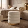 Round Pouf Upholstered in Bouclé Fabric - Gereth image 7