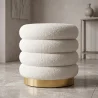 Round Pouf Upholstered in Bouclé Fabric - Gereth image 7