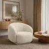 Upholstered Armchair in Bouclé Fabric - Curved Design - Drisela image 7
