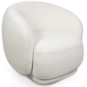 Buy Upholstered Armchair in Bouclé Fabric - Curved Design - Drisela White 61302 - prices
