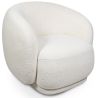 Buy Upholstered Armchair in Bouclé Fabric - Curved Design - Drisela White 61302 - prices