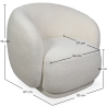 Buy Upholstered Armchair in Bouclé Fabric - Curved Design - Drisela White 61302 with a guarantee