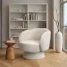Armchair Upholstered in Bouclé Fabric - Curved Design - Dresa image 7