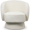 Buy Armchair Upholstered in Bouclé Fabric - Curved Design - Dresa White 61304 - in the UK