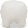 Buy Upholstered Ottoman - Pouf in Bouclé Fabric - Magnolia White 61305 at Privatefloor