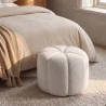 Round Ottoman Upholstered in Bouclé Fabric - Posera image 7