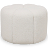 Buy Round Ottoman Upholstered in Bouclé Fabric - Posera White 61306 - prices