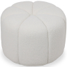 Buy Round Ottoman Upholstered in Bouclé Fabric - Posera White 61306 in the United Kingdom