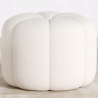 Buy Round Ottoman Upholstered in Bouclé Fabric - Posera White 61306 at Privatefloor