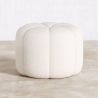 Buy Round Ottoman Upholstered in Bouclé Fabric - Posera White 61306 - in the UK