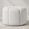 Round Ottoman Upholstered in Bouclé Fabric - Posera image 7