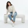 Upholstered Bench in Bouclé Fabric - Vieire image 7