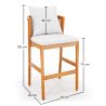 High Outdoor Teak Wood Stool with Cushions - Bamas image 7