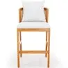 High Outdoor Teak Wood Stool with Cushions - Bamas image 7