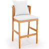 High Outdoor Teak Wood Stool with Cushions - Bamas image 7