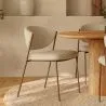 Dining chair - Upholstered in Bouclé Fabric - Black Metal - Seda image 7