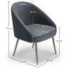 Design Armchair - Upholstered in Velvet - Golden leg - Wasda image 7