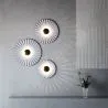 Wall Lamp Applique Flower in White and Gold Metal - 40CM image 7