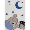 Large Kids Sleeping Bear Design Carpet - Blue and Grey (290x200 cm) - Hercai image 7