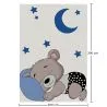 Large Kids Sleeping Bear Design Carpet - Blue and Grey (290x200 cm) - Hercai image 7