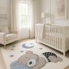 Large Kids Sleeping Bear Design Carpet - Blue and Grey (290x200 cm) - Hercai image 7