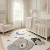 Large Kids Sleeping Bear Design Carpet - Blue and Grey (290x200 cm) - Hercai image 7