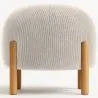 Round Corduroy Upholstered Pouf with Natural Wood Legs - Marrakesh image 7