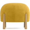 Round Corduroy Upholstered Pouf with Natural Wood Legs - Marrakesh image 7