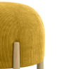 Round Corduroy Upholstered Pouf with Natural Wood Legs - Marrakesh image 7