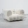 Bouclé Fabric Upholstered Armchair - Modern Style - Curved Teddy image 7
