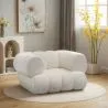 Bouclé Fabric Upholstered Armchair - Modern Style - Curved Teddy image 7