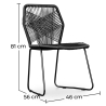 Buy Outdoor Chair - Garden Chair - Frony Black 58533 at Privatefloor