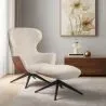 Contemporary Upholstered Design Armchair with Footrest - Derta image 7