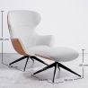 Contemporary Upholstered Design Armchair with Footrest - Derta image 7