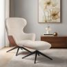 Contemporary Upholstered Design Armchair with Footrest - Derta image 7