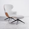 Contemporary Upholstered Design Armchair with Footrest - Derta image 7
