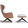 Contemporary Upholstered Design Armchair with Footrest - Derta image 7