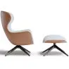 Contemporary Upholstered Design Armchair with Footrest - Derta image 7