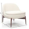 Curved Scandinavian Design Upholstered Armchair - Larseen image 7