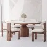 Set Dining Table Round with 6 Wooden Chairs - Minimalist Design - Ivette image 7
