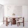 Set Dining Table Round with 6 Wooden Chairs - Minimalist Design - Ivette image 7