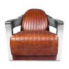 Buy 
Design Armchair with Armrests - Upholstered in Leather - Lounge Steel 48374 - in the UK