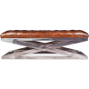 Buy Steel Bench - Leather Upholstered - Churchill Light brown 48383 - in the UK