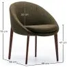 Upholstered Dining Chair with Wooden Legs - Modern Design for Luxury Restaurants and Hotels image 7
