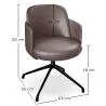 Swivel Armchair Upholstered in Vegan Leather - Modern Design for Luxury Offices and Hotels - Carla image 7