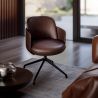 Swivel Armchair Upholstered in Vegan Leather - Modern Design for Luxury Offices and Hotels - Carla image 7