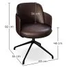 Swivel Armchair Upholstered in Leather - Modern Design for Luxury Offices and Hotels - Carla image 7