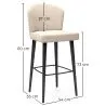 Velvet Upholstered Bar Stool - Modern and Premium Design for Restaurants, Hotels, and Homes - Velvet Icon image 7